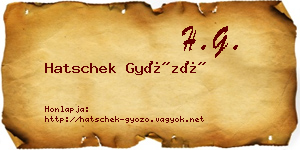 Hatschek Győző névjegykártya